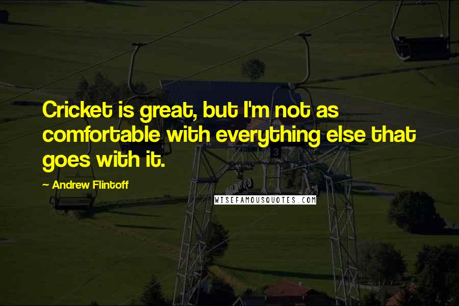 Andrew Flintoff Quotes: Cricket is great, but I'm not as comfortable with everything else that goes with it.