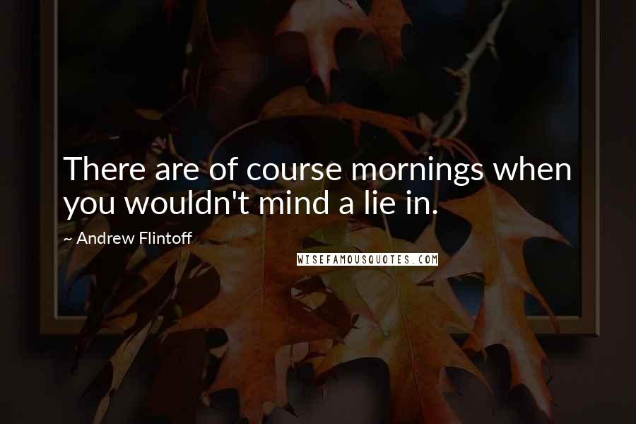 Andrew Flintoff Quotes: There are of course mornings when you wouldn't mind a lie in.