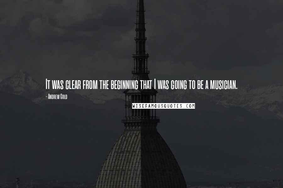 Andrew Gold Quotes: It was clear from the beginning that I was going to be a musician.