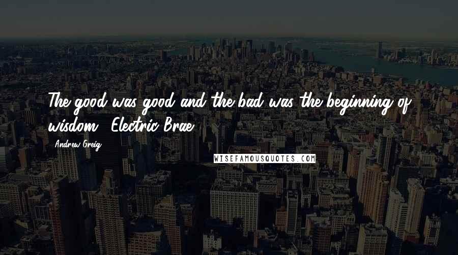 Andrew Greig Quotes: The good was good and the bad was the beginning of wisdom. (Electric Brae)