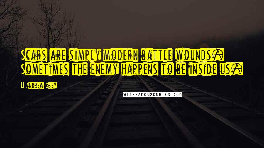 Andrew Grey Quotes: Scars are simply modern battle wounds. Sometimes the enemy happens to be inside us.