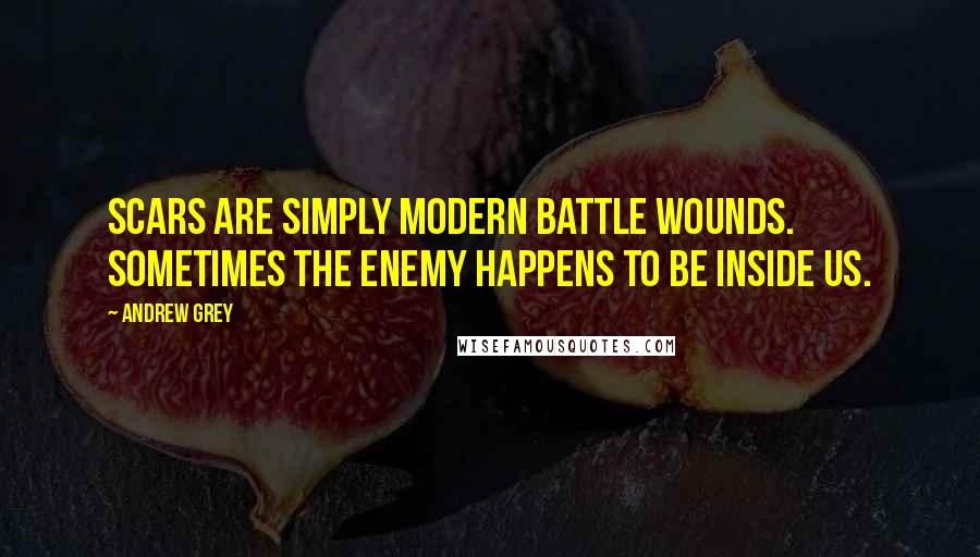 Andrew Grey Quotes: Scars are simply modern battle wounds. Sometimes the enemy happens to be inside us.