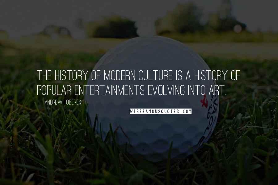 Andrew Hoberek Quotes: The history of modern culture is a history of popular entertainments evolving into art.