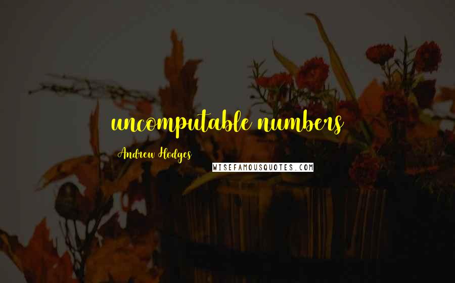 Andrew Hodges Quotes: uncomputable numbers