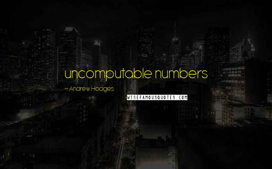 Andrew Hodges Quotes: uncomputable numbers
