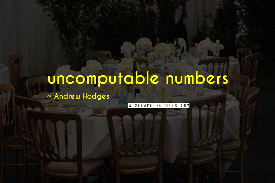 Andrew Hodges Quotes: uncomputable numbers