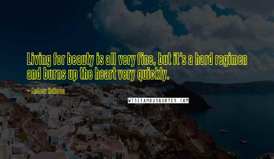 Andrew Holleran Quotes: Living for beauty is all very fine, but it's a hard regimen and burns up the heart very quickly.