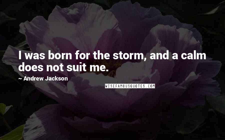 Andrew Jackson Quotes: I was born for the storm, and a calm does not suit me.