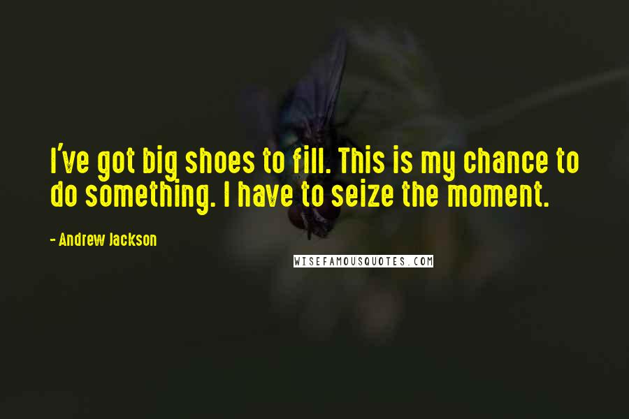 Andrew Jackson Quotes: I've got big shoes to fill. This is my chance to do something. I have to seize the moment.