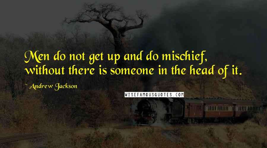 Andrew Jackson Quotes: Men do not get up and do mischief, without there is someone in the head of it.