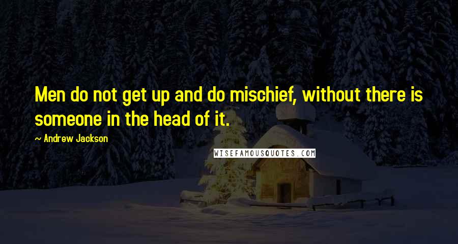 Andrew Jackson Quotes: Men do not get up and do mischief, without there is someone in the head of it.