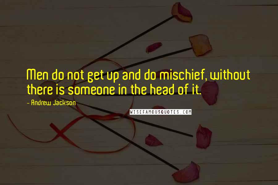 Andrew Jackson Quotes: Men do not get up and do mischief, without there is someone in the head of it.