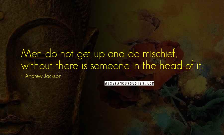 Andrew Jackson Quotes: Men do not get up and do mischief, without there is someone in the head of it.