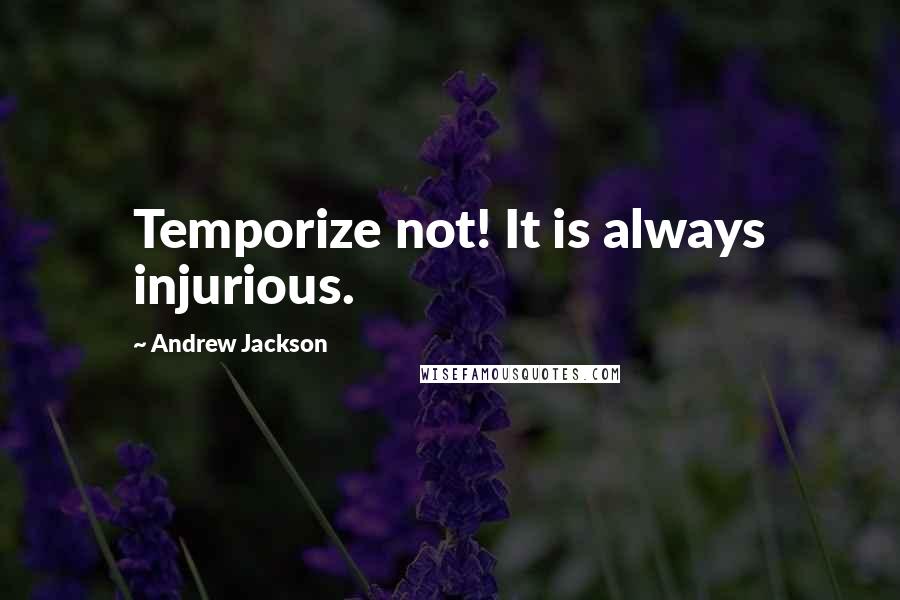 Andrew Jackson Quotes: Temporize not! It is always injurious.