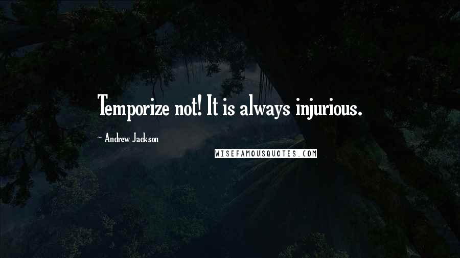 Andrew Jackson Quotes: Temporize not! It is always injurious.