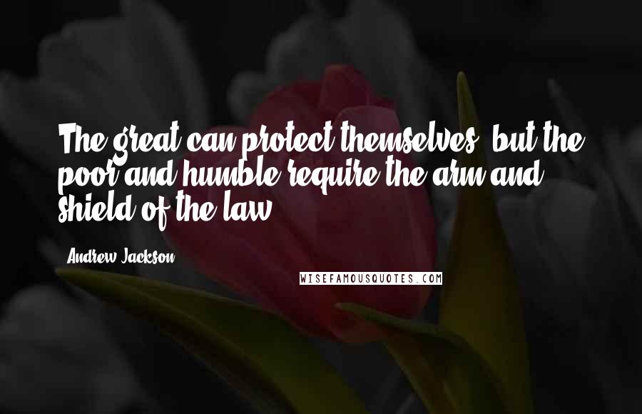 Andrew Jackson Quotes: The great can protect themselves, but the poor and humble require the arm and shield of the law.