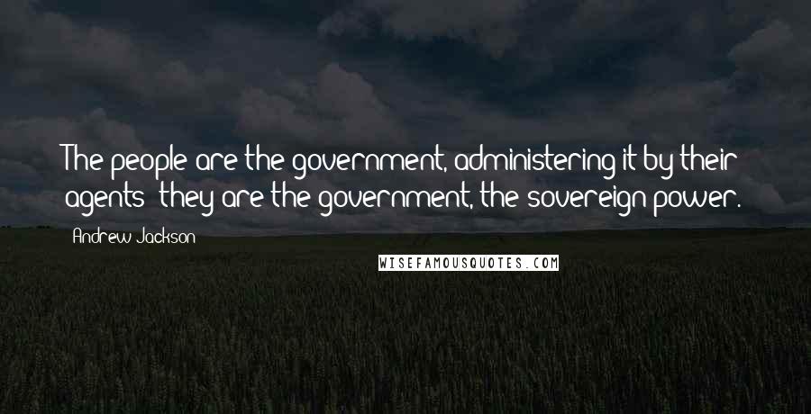 Andrew Jackson Quotes: The people are the government, administering it by their agents; they are the government, the sovereign power.