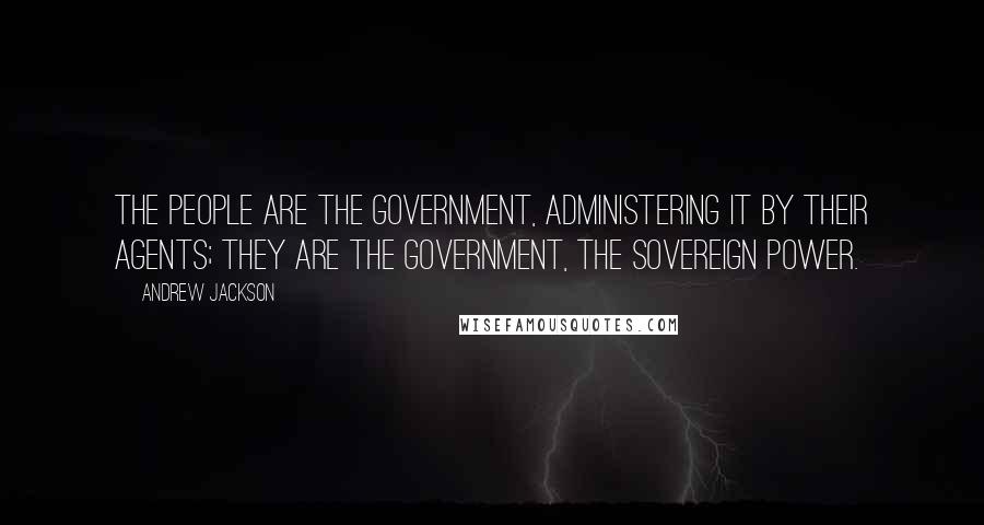 Andrew Jackson Quotes: The people are the government, administering it by their agents; they are the government, the sovereign power.