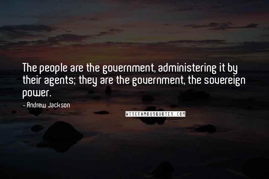 Andrew Jackson Quotes: The people are the government, administering it by their agents; they are the government, the sovereign power.