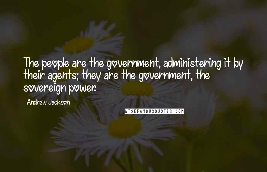 Andrew Jackson Quotes: The people are the government, administering it by their agents; they are the government, the sovereign power.