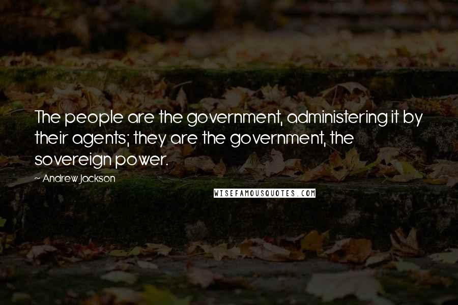 Andrew Jackson Quotes: The people are the government, administering it by their agents; they are the government, the sovereign power.