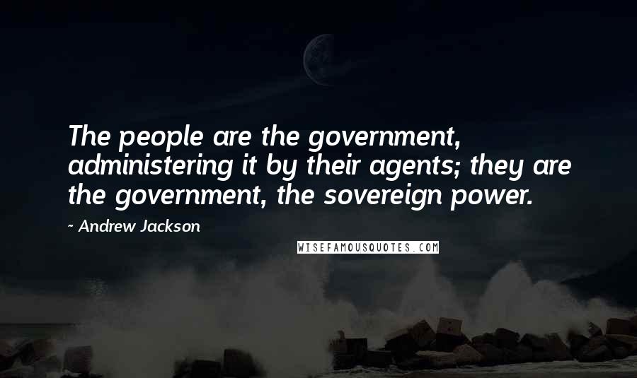 Andrew Jackson Quotes: The people are the government, administering it by their agents; they are the government, the sovereign power.