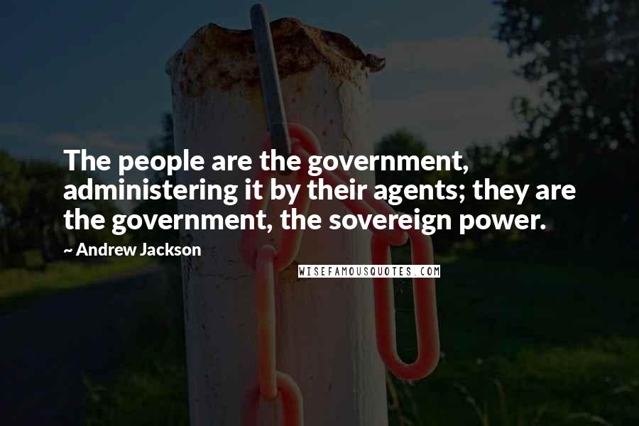 Andrew Jackson Quotes: The people are the government, administering it by their agents; they are the government, the sovereign power.