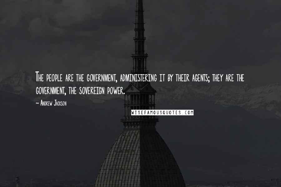 Andrew Jackson Quotes: The people are the government, administering it by their agents; they are the government, the sovereign power.