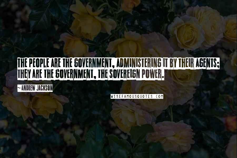 Andrew Jackson Quotes: The people are the government, administering it by their agents; they are the government, the sovereign power.