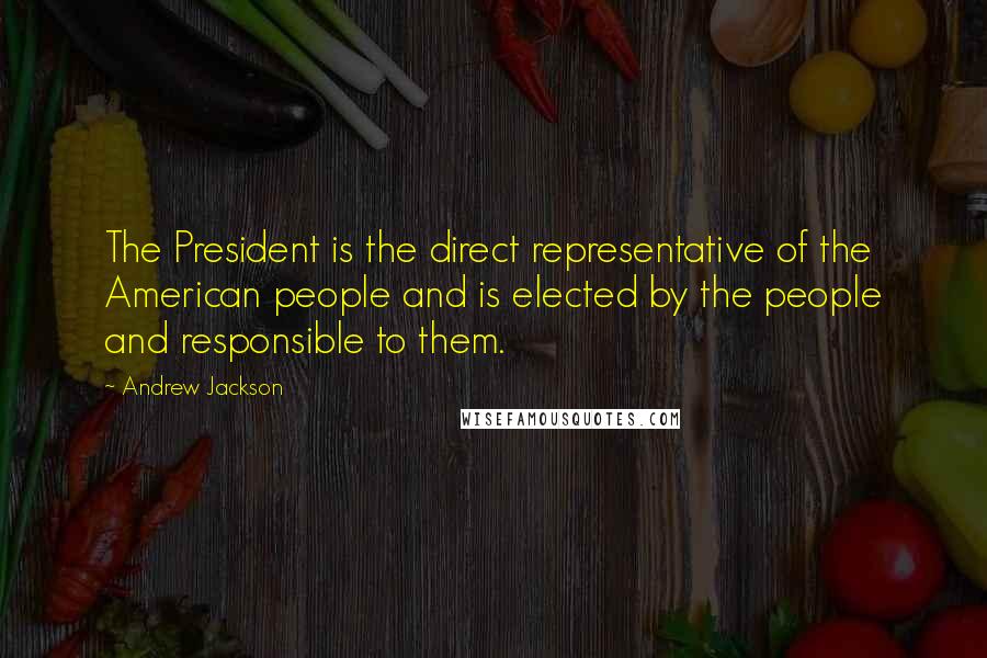 Andrew Jackson Quotes: The President is the direct representative of the American people and is elected by the people and responsible to them.