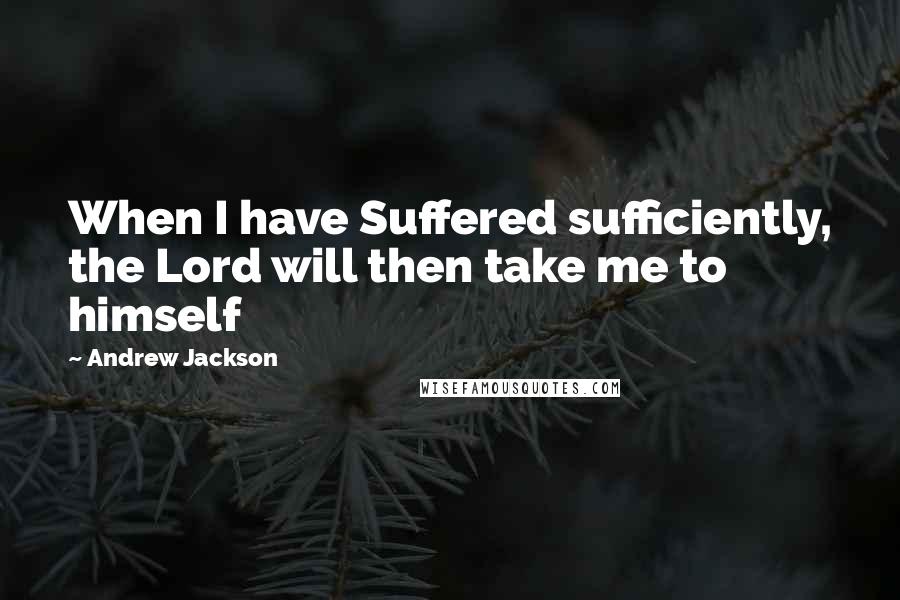 Andrew Jackson Quotes: When I have Suffered sufficiently, the Lord will then take me to himself