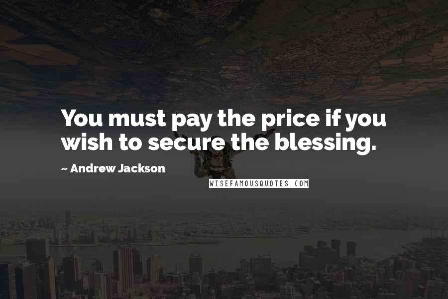 Andrew Jackson Quotes: You must pay the price if you wish to secure the blessing.