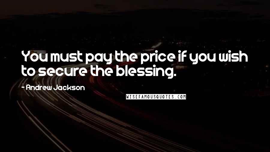 Andrew Jackson Quotes: You must pay the price if you wish to secure the blessing.