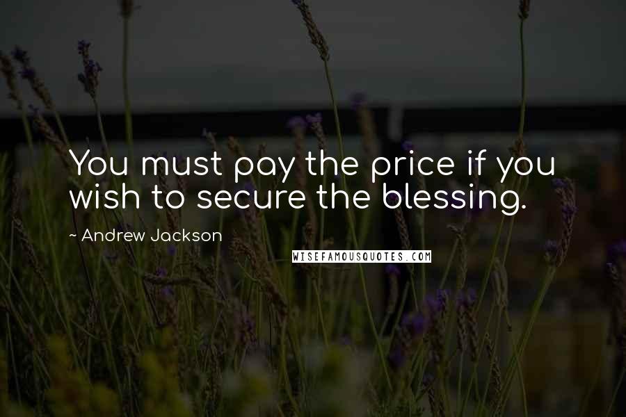 Andrew Jackson Quotes: You must pay the price if you wish to secure the blessing.