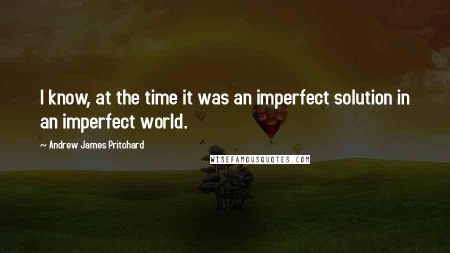 Andrew James Pritchard Quotes: I know, at the time it was an imperfect solution in an imperfect world.