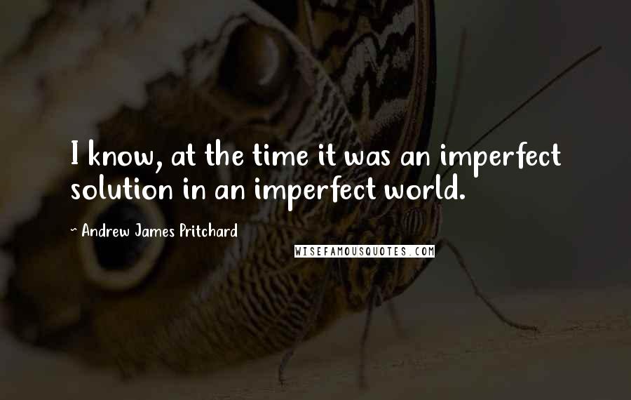 Andrew James Pritchard Quotes: I know, at the time it was an imperfect solution in an imperfect world.