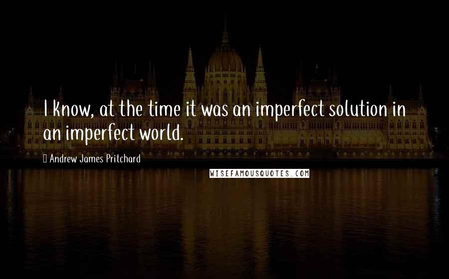 Andrew James Pritchard Quotes: I know, at the time it was an imperfect solution in an imperfect world.