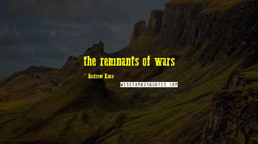 Andrew Kane Quotes: the remnants of wars