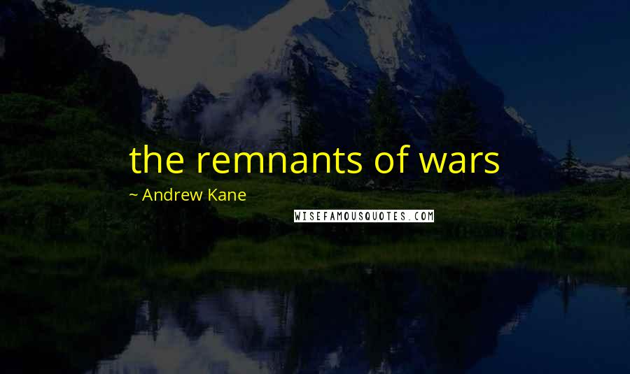 Andrew Kane Quotes: the remnants of wars