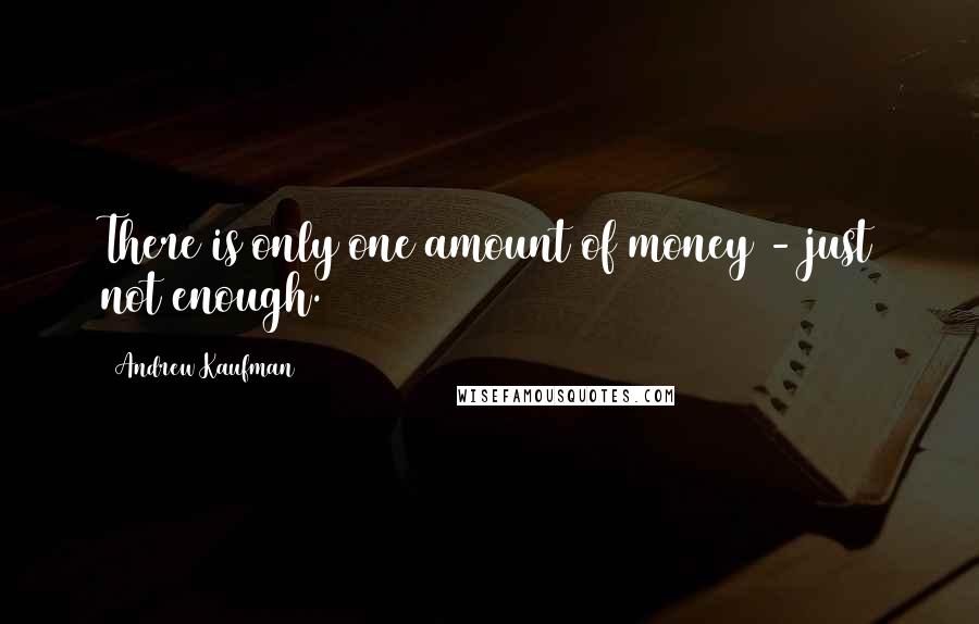 Andrew Kaufman Quotes: There is only one amount of money - just not enough.