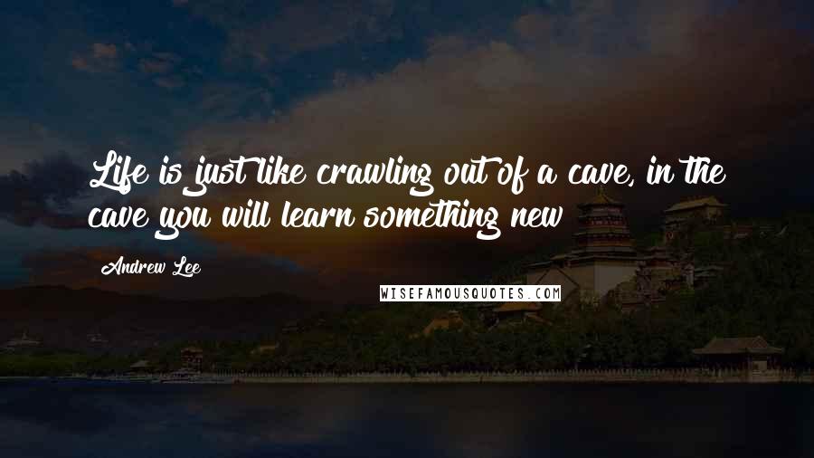 Andrew Lee Quotes: Life is just like crawling out of a cave, in the cave you will learn something new