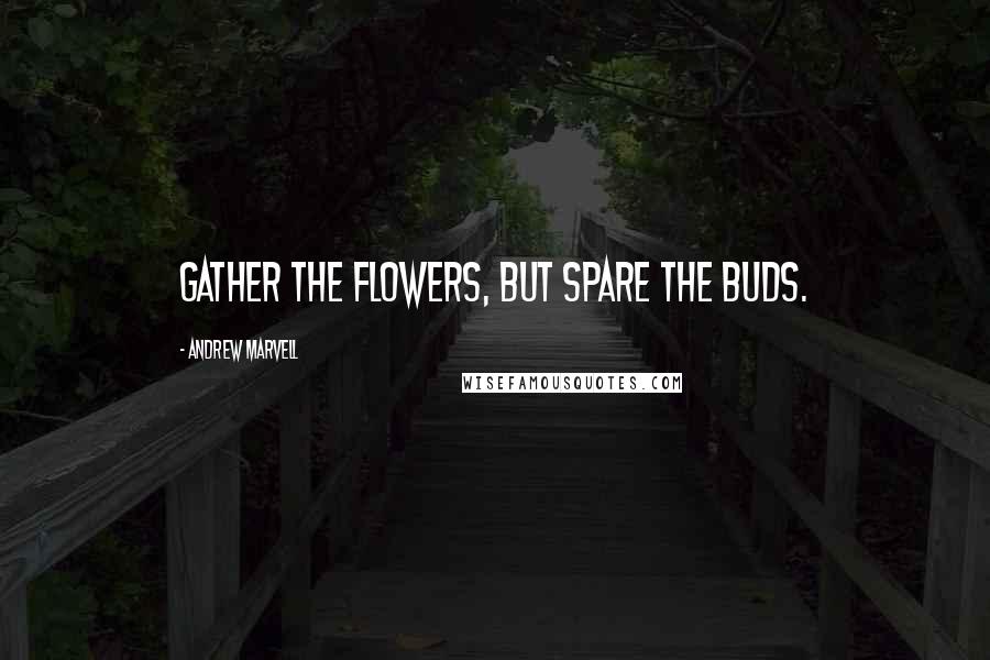 Andrew Marvell Quotes: Gather the flowers, but spare the buds.