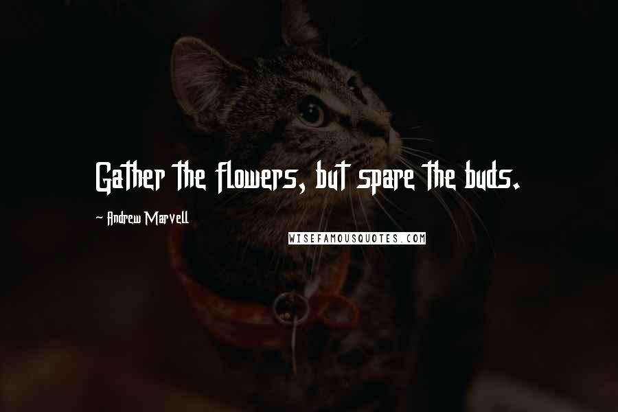 Andrew Marvell Quotes: Gather the flowers, but spare the buds.
