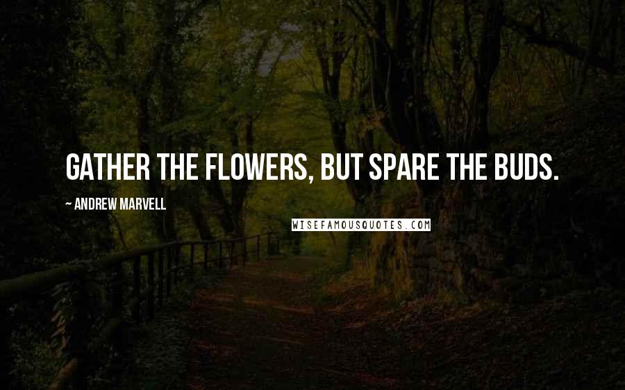 Andrew Marvell Quotes: Gather the flowers, but spare the buds.