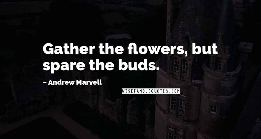 Andrew Marvell Quotes: Gather the flowers, but spare the buds.