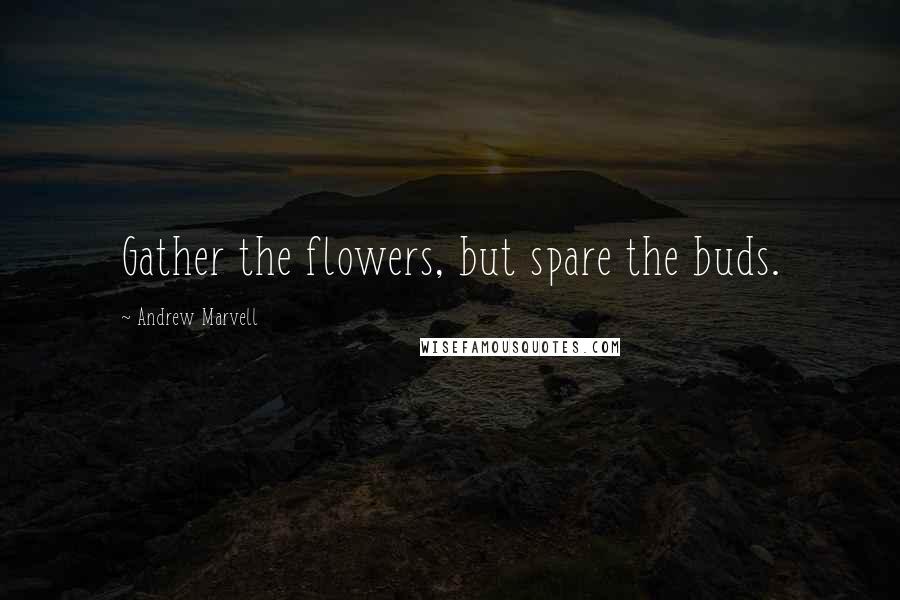 Andrew Marvell Quotes: Gather the flowers, but spare the buds.