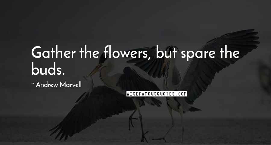 Andrew Marvell Quotes: Gather the flowers, but spare the buds.