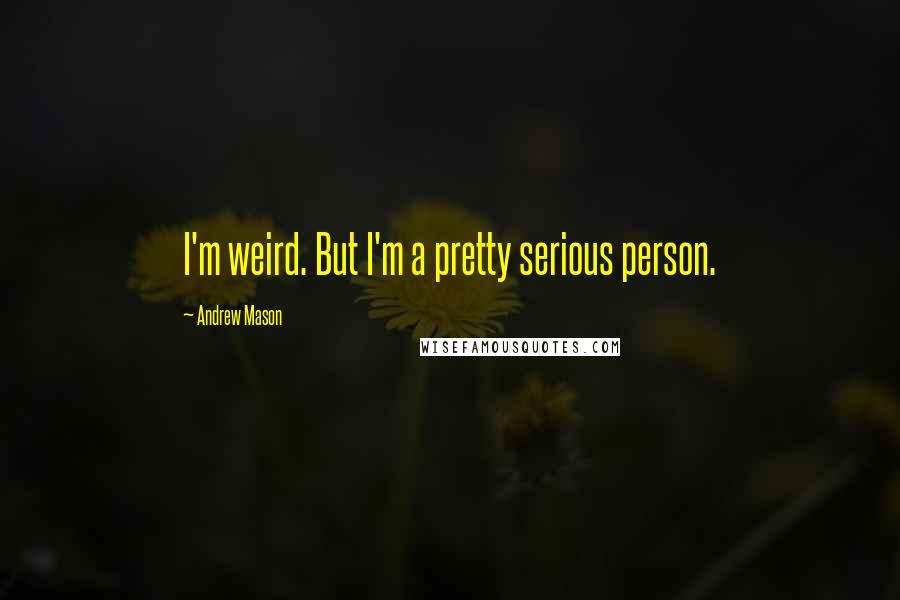 Andrew Mason Quotes: I'm weird. But I'm a pretty serious person.