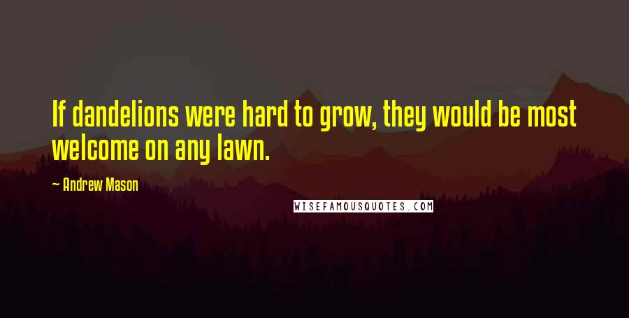 Andrew Mason Quotes: If dandelions were hard to grow, they would be most welcome on any lawn.