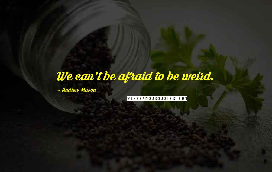 Andrew Mason Quotes: We can't be afraid to be weird.